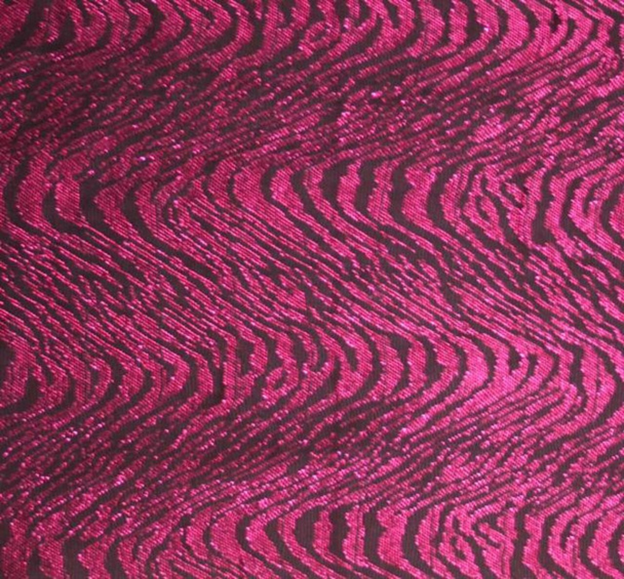 Metallic Jacquard Swing Knit Fabric Width 58/60 inches Black & Fuschia Lightweight Sheer Apparel 1 Yard Fabric